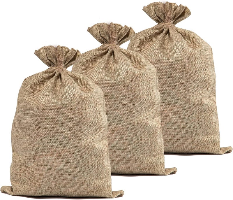 Zplontya أكياس خيش - 20" × 30" أكياس خيش طبيعية من الجوت، أكياس زراعة قابلة لإعادة الاستخدام لحمل الخضروات الجذرية، أكياس بطاطس قوية للحدائق وتخزين الطعام - Image 1